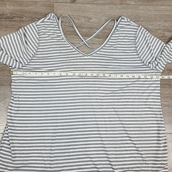OLD navy active gray & white stripe long sleeve t-Shirt 3X - Picture 12 of 14